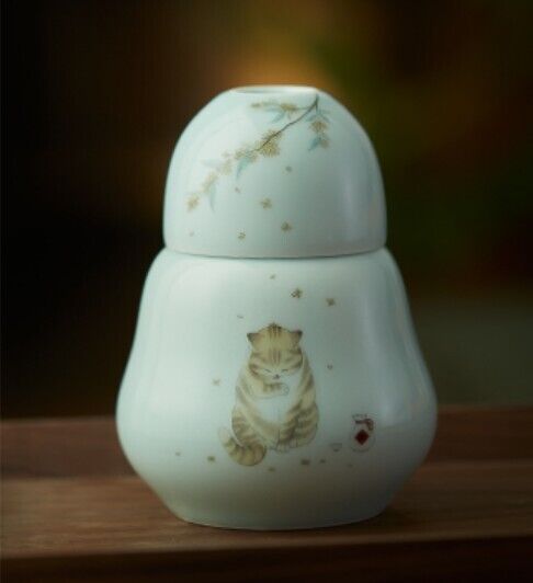 3Pcs set Ceramic cup Sake wine Warming kettle Hot Saki Set with Cat Design