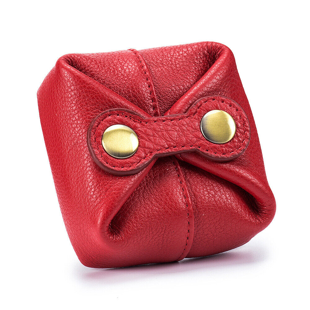 Handmade 100% Genuine Leather Cute Coin Lipstick Storage Bag Earphone Key Holder