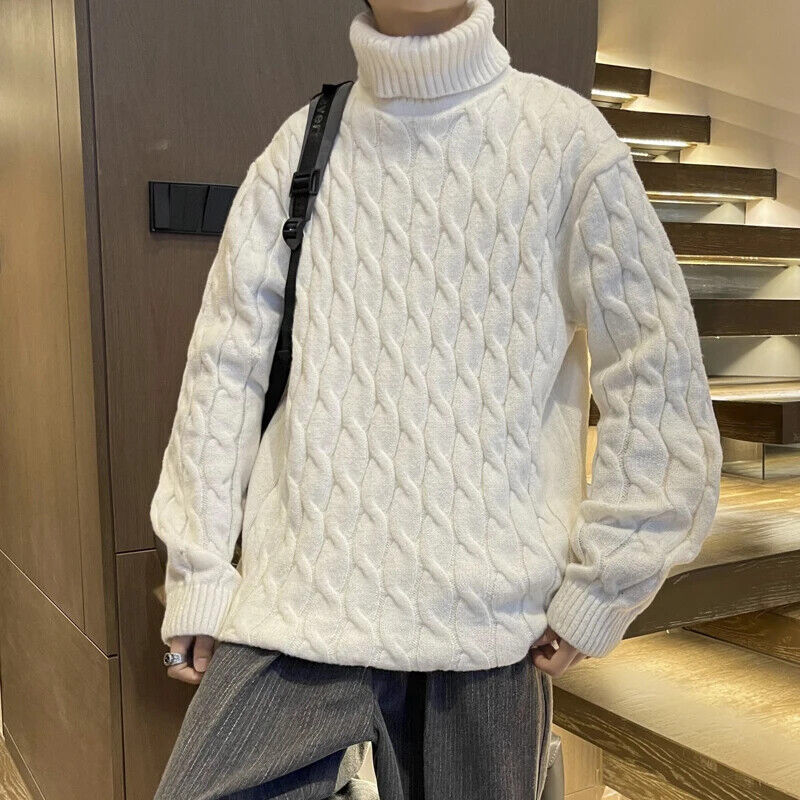 Turtleneck Sweater Men Warm Pullover Mens Sweaters Male