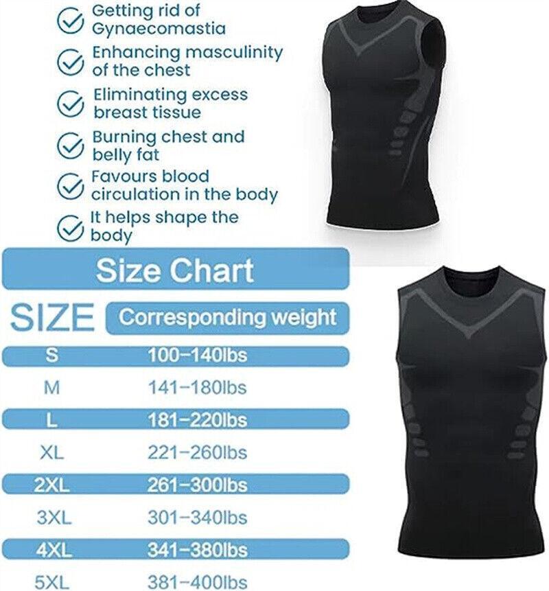 Sculptcore - Men's Body Shaper, Compression Ionic Shaping Shirt