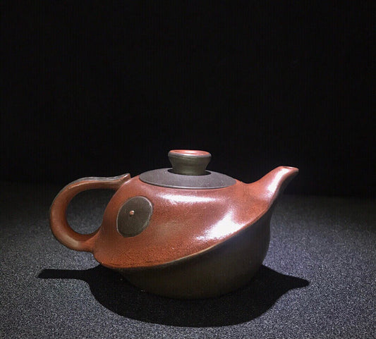 Chinese Yixing Zisha Clay Handmade Exquisite Teapot（波浪鼓 底款：如图）