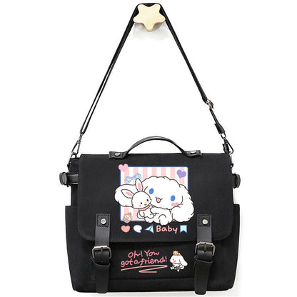 Cute My Melody Cartoon Kuromi Shoulder Messenger Bag Student Canvas Shoulder Bag