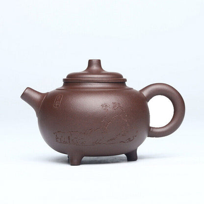 Chinese Yixing Zisha Pottery Duan Clay Handmade Words Hanzi Teapot Tea Pot