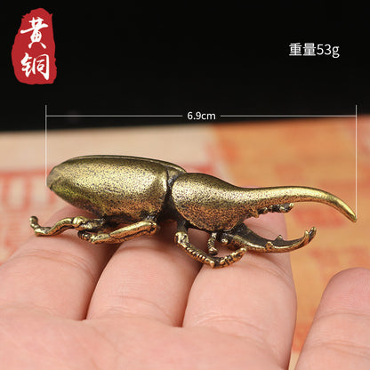 Brass Unicorn Fairy Tea Pet Simulation Retro Beetle Beetle Decoration Ornament