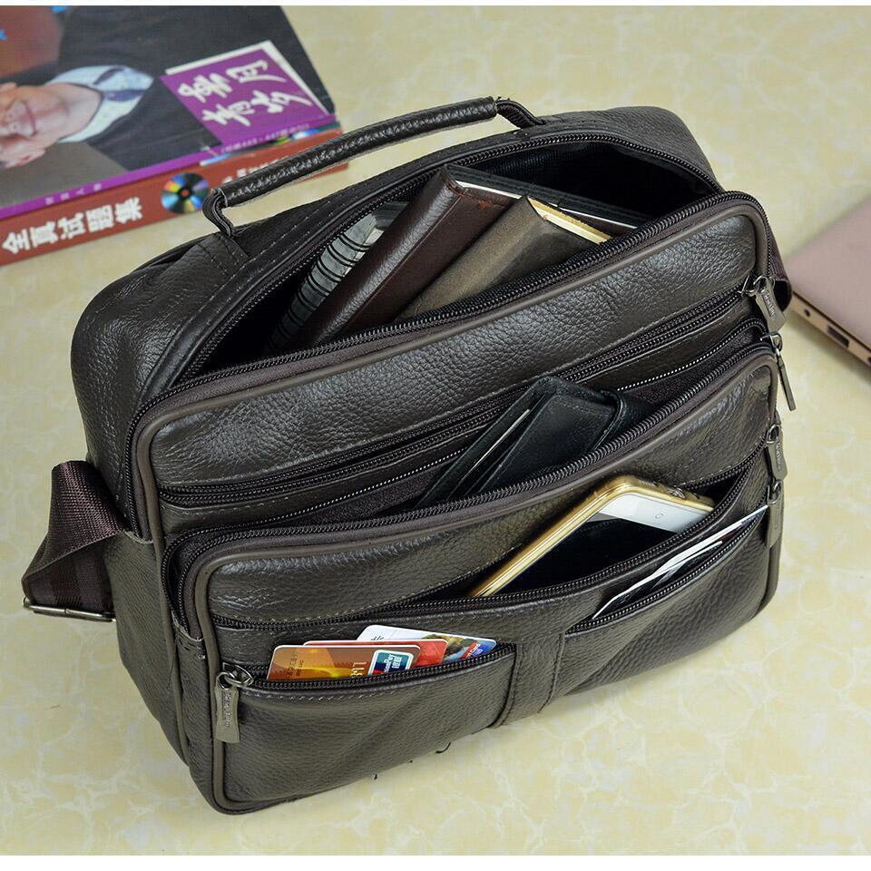 Men Genuine Leather Shoulder Bag Leather Handbags Men's Bag Travel Bag Tote