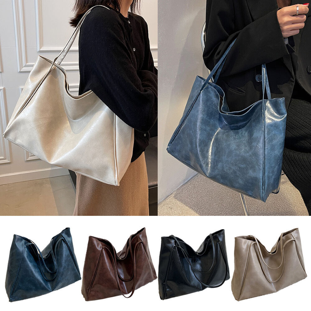 Tote Bag Bucket Bag Messenger Bag PU Leather Underarm Handbags Portable Casual