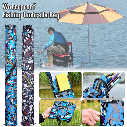Folding Fishing Umbrella Bag Large Capacity Pouch Rod Tackle Pole Bag Waterproof