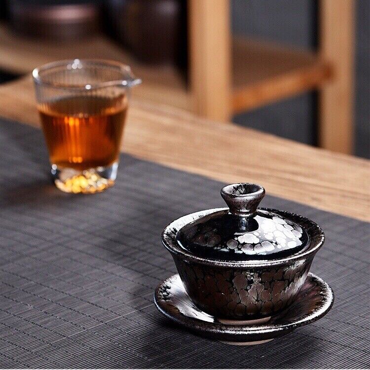 Chinese Jianzhan Tea Pot Of Popular Tenmoku Tea Bowl Gaiwan Oil Droplets Tea Cup
