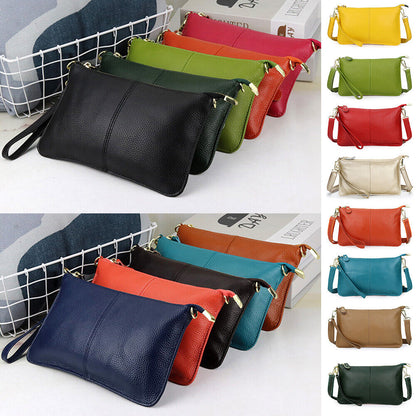 Women Genuine Leather Clutch Messenger Handbag Crossbody Shoulder Bag Purse