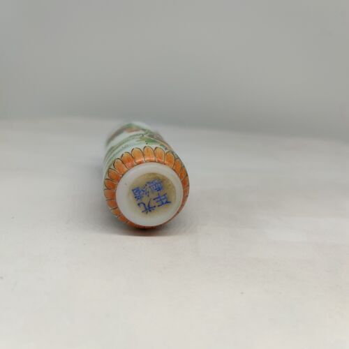 vintage chinese peking glass snuff bottle hand painted rooster cock statue qing