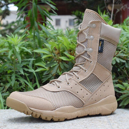 Men's Work Shoes Light Men Military Army Boots Lace Up Tactical Boot Mesh Boots