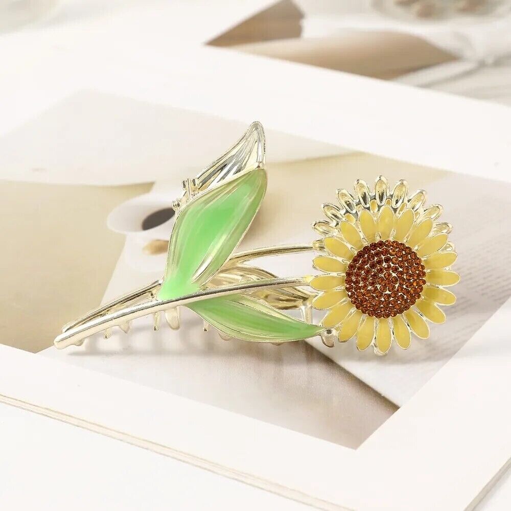 Women Hair Claws Metal Gripper Large Sunflower Flower Girls Hairpin Styling Clip