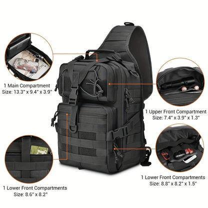 Tactical Backpack Chest Bag Waterproof Rucksack Bag for Outdoor Hiking Camping