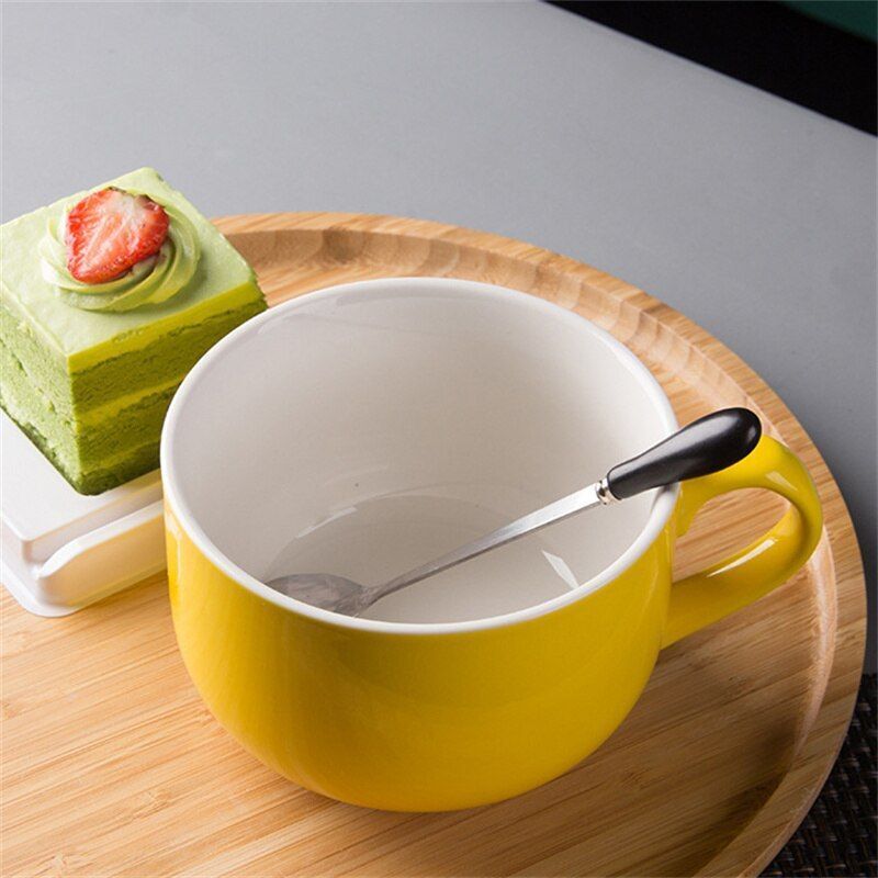 Coffee Mugs Large Capacity 700ml Ceramic Breakfast Oatmeal Milk Tea Cup Handgrip