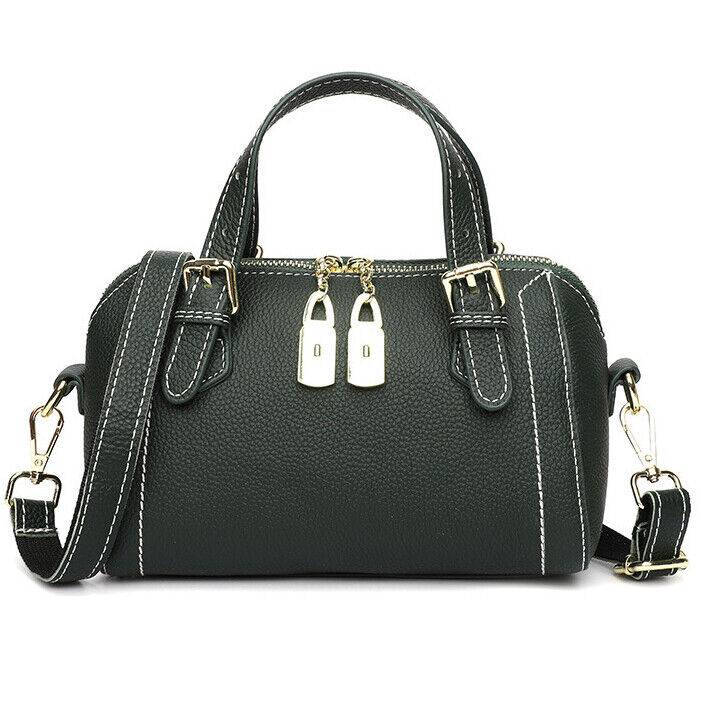 100% Genuine Leather Women's Crossbody Boston Bag Small Handbags shoulder bag