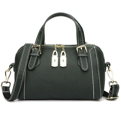 100% Genuine Leather Women's Crossbody Boston Bag Small Handbags shoulder bag
