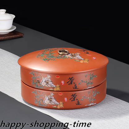 Real Yixing Zisha Holder For Loose Tea Chinese Tea Storage For Pu'er Tea Cake