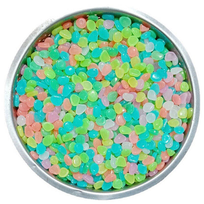 100Pcs/Bag Mixed Color Outdoor Luminous Stones Glow In Dark Garden Pebbles