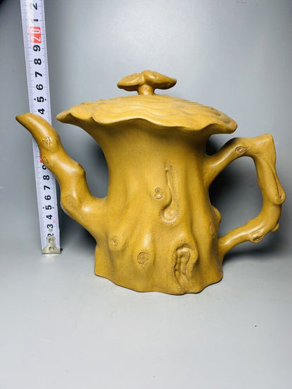 Vintage Chinese Yixing Purple Clay Teapot Zisha Ceremony Carving Collectible Art
