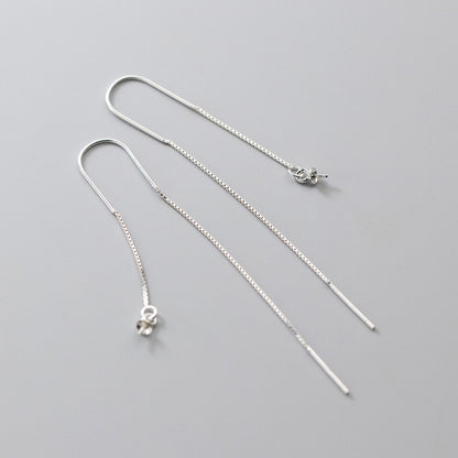 925 Sterling Silver Threader Ear Thread Earrings with Peg Cap DIY Findings