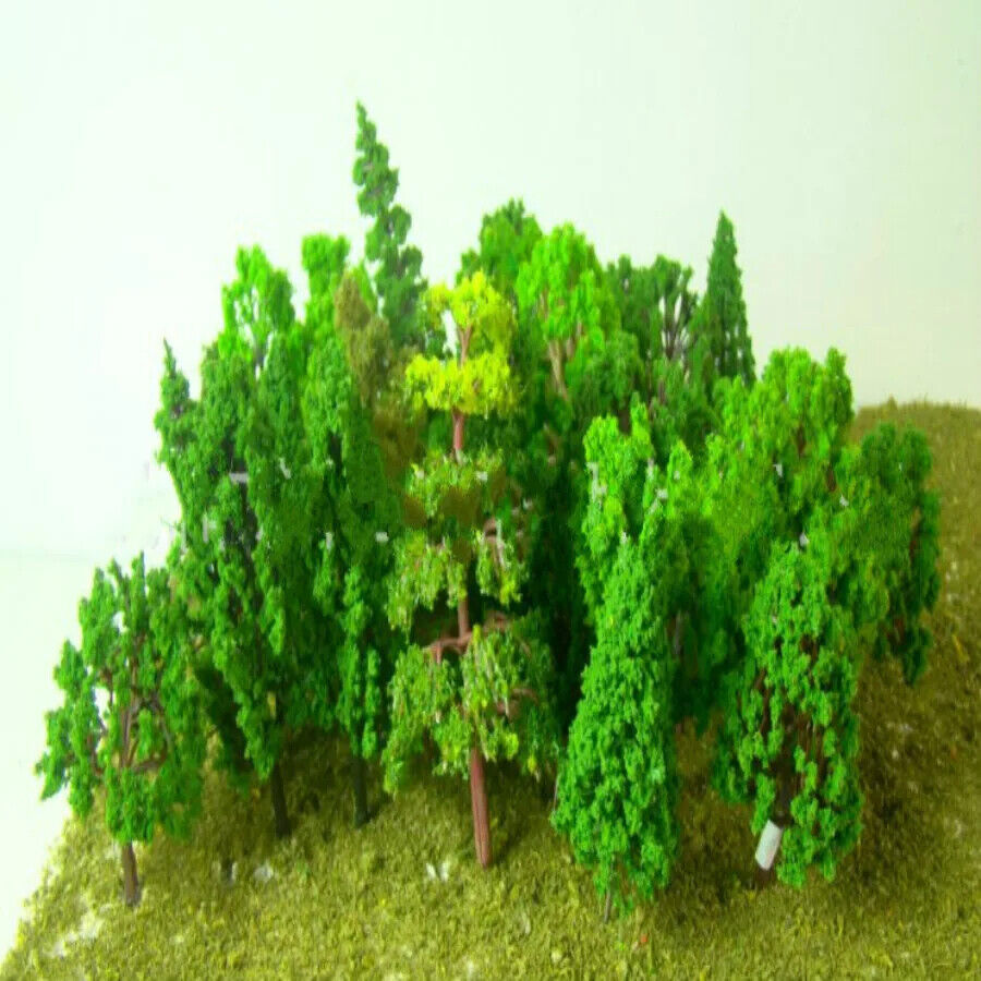 Miniature Trees Models 30Pcs Mixed Wire & Plastic Landscape Train Layout Scenery