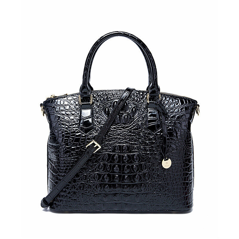 Women's Genuine Leather Crocodile Handbag, Sling Satchel Tote Shoulder Bag Party