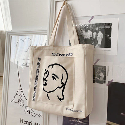 Women Canvas Shoulder Bag Casual Handbag Large Cotton Reusable Shopper Beach Bag