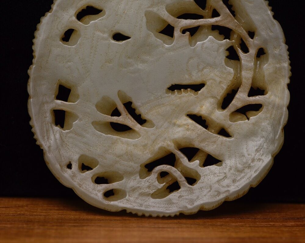 Collection Chinese Hetian Jade Carving Dragon Statue Lucky Jade Pendant Jewelry