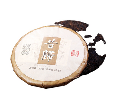 357g/12.59oz Yiku Xigui First Spring Ancient Large Leaf Aged Pu'er Ripe Cake Tea