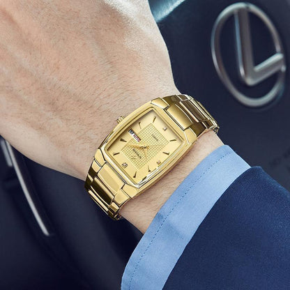 Nuevo Reloj De Color Dorado Para Hombre - Cuarzo De Lujo - Acero Inoxidable