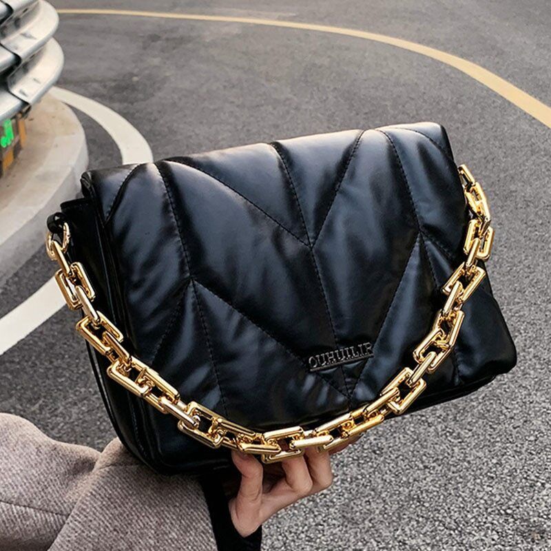 Winter Padded Bags Women Cotton Shoulder Bag Women Crossbody Pack