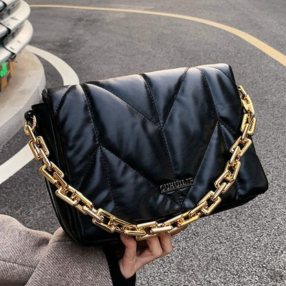 Winter Padded Bags Women Cotton Shoulder Bag Women Crossbody Pack