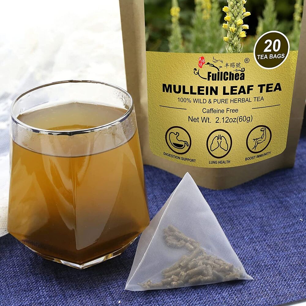 2023 FullChea Mullein Leaf Tea Bags 20 Teabags 3g/bag - Herbal Tea For Lungs