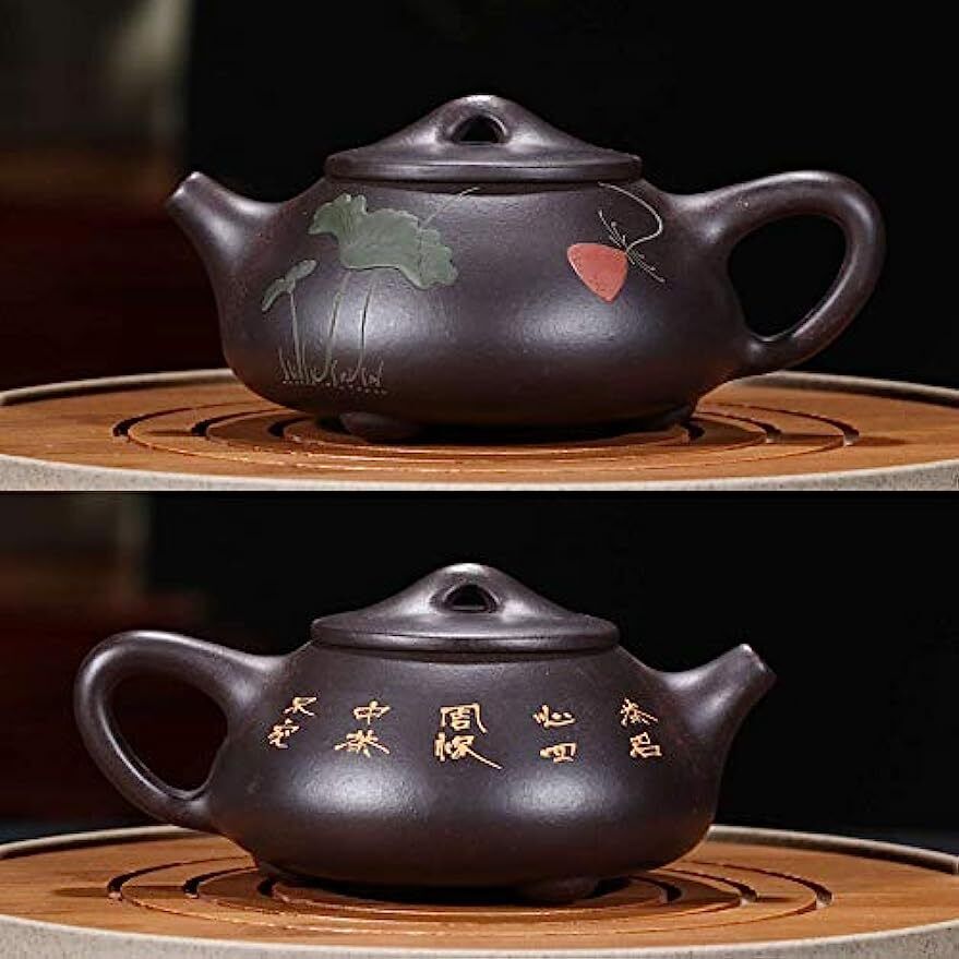 zisha Teapot 8oz Genuine Purple clay Chinese Yixing Black Jingang Shipiao Pot紫砂壶