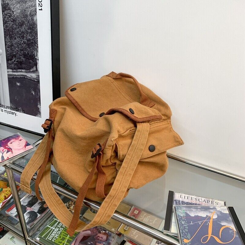 Multi Pockets Canvas Handbag Male Teenager Student Fabric Zipper Messenger Bag