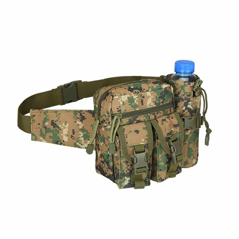 Military Utility Tactical Waist Bag Camping Hiking Climb Belt Bag Bottle Pouch