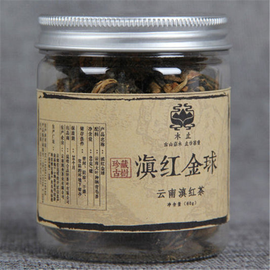 60g 茶叶云南滇红茶功夫茶小金球 滇红金球 Handmade Organic Dian Hong Blooming Tea Ball