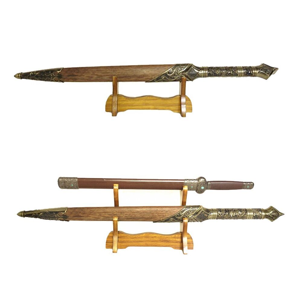 Sword Display Stand Solid Wooden Katana Samurai Tanto Knife Cosplay Wand Holders