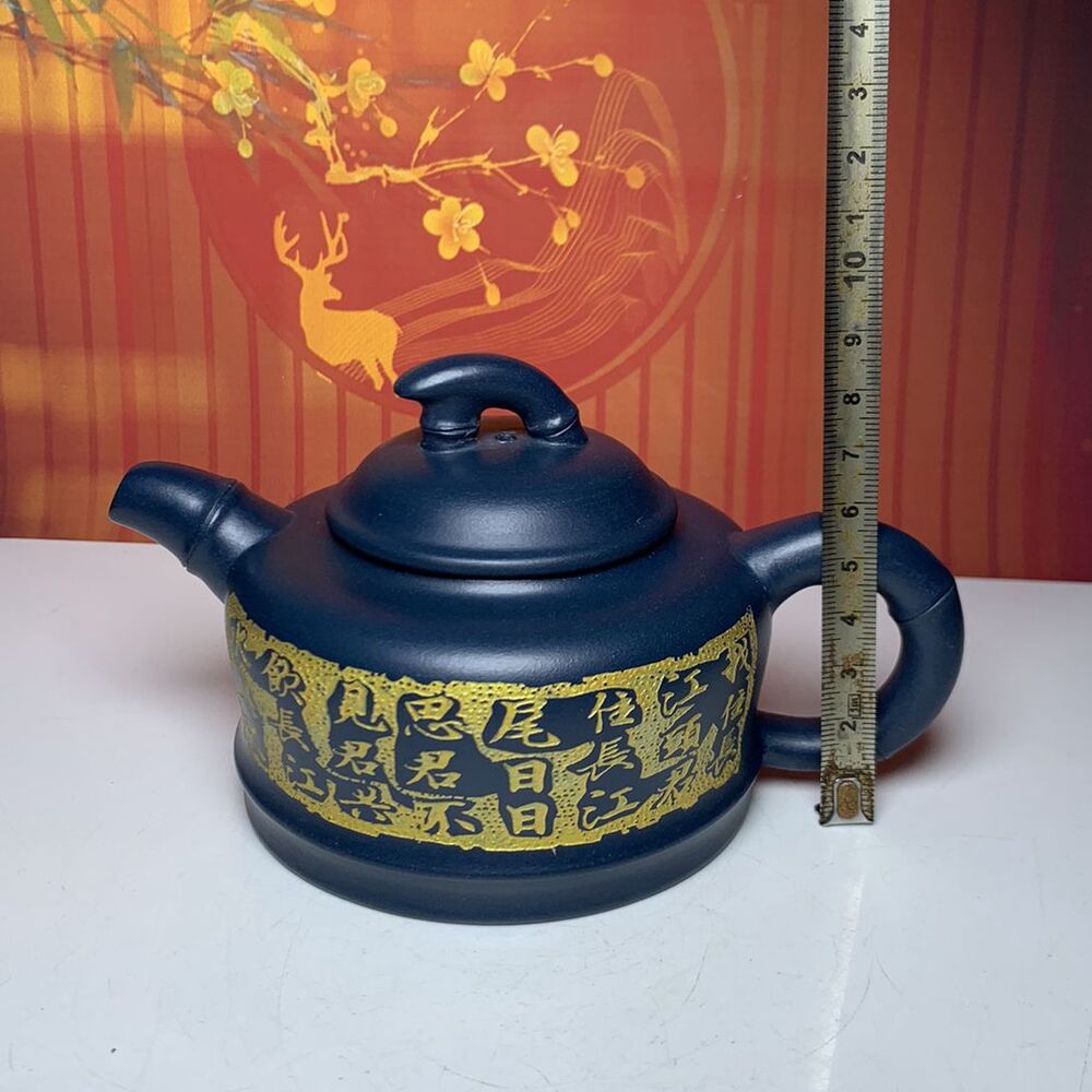 Vintage Chinese Yixing Purple Clay Teapot Zisha Ceremony Fashion Bamboo Teaware