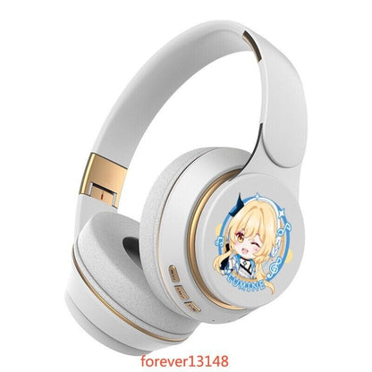 Genshin Impact Cosplay Wireless Bluetooth Headset Stereo Foldable Game Headphone