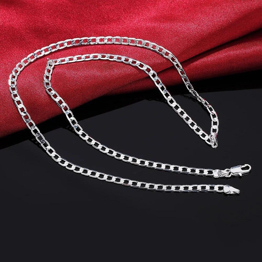 New Sterling Silver Thick Solid 925 Italy Men's Figaro Chain Necklace Bracelet