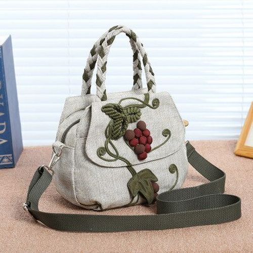 String Small Shopping Bag Appliques Shoulder Handbag Bohemian 24*22*15 Cm Purse