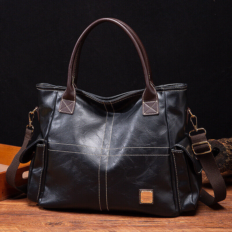 Soft Oil Wax Leather Women's Tote Bag, Large Capacity Handbag Shoulder Bags