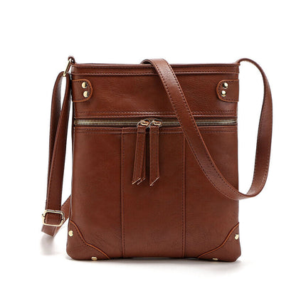 Women Rivet Tassel Crossbody Shoulder PU Leather Bag Purse Outdoor Travel NEW