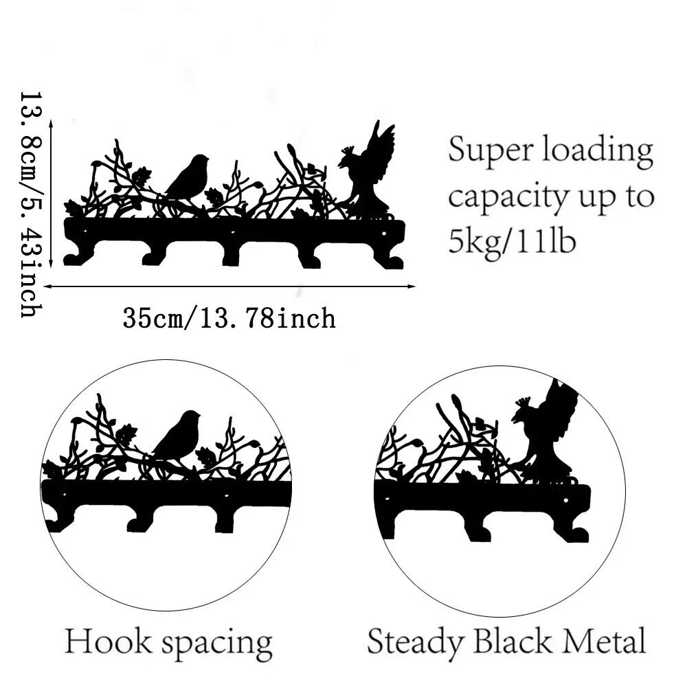 Metal Wall Mounted Coat Hanger, Wall Rack Hook, Multipurpose Hanger Rack