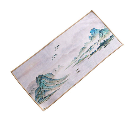 Painted Chinese Style Thick Tea Towel Super Absorbent Tea Cleaning Set Cup Mat.