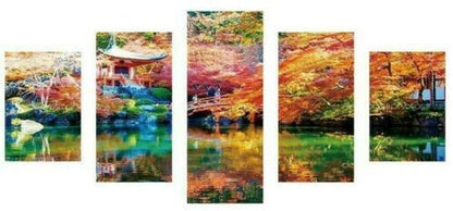 Asian Temple Natural landscape 5 Piece Canvas Print Wall Art Home Decor Cuadros
