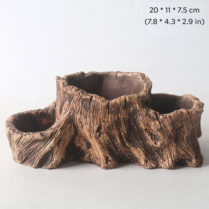 Cement Made Rustic Bonsai Pot Indoor/Garden Shallow Flower Pots Small Large