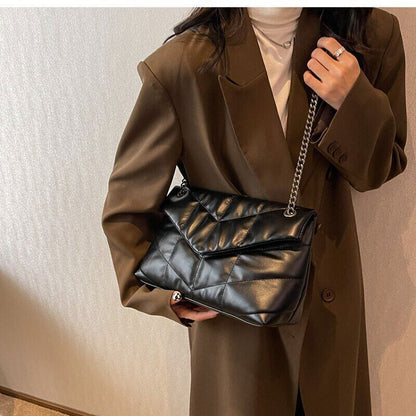 Winter Main Vintage PU Leather Chain Crossbody Bags Ladies Totes Shopping Bag
