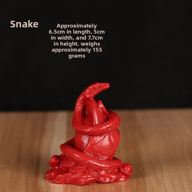 1Pc Cinnabar Handcarved Twelve Chinese Zodiac Tea Pet Amulet Home Decoration